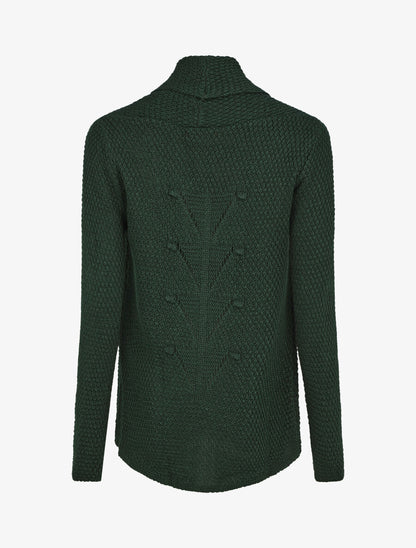 Gilet mi-long uni - Vert sapin - 2