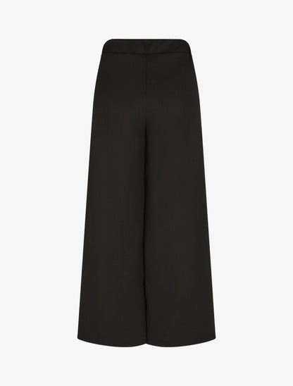 Pantalon ample taille haute à boucles - Noir - 2