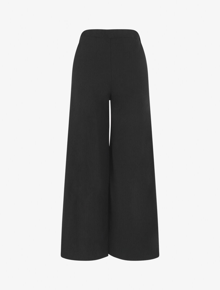 Pantalon ample taille haute élastiquée - Noir - 2