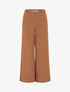Pantalon ample taille haute élastiquée - Camel - 1