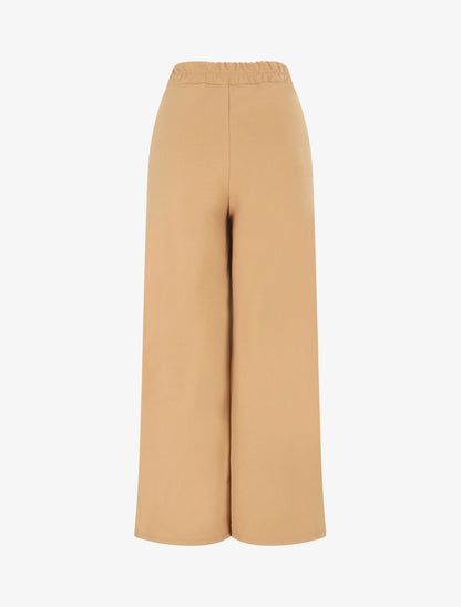Pantalon uni à taille élastiqué - Camel - 2