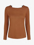Pull fin droit dos en crochet - Camel - 4