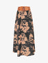 Jupe longue à taille haute imprimé floral - Noir - 1
