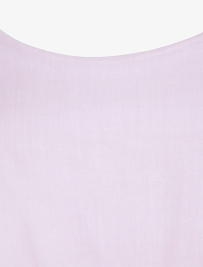 Robe mi-longue asymétrique à grand rabat - Rose clair - 3