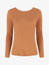 Pull droit dos en V dentelle - Camel - 1