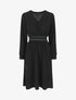 Robe unie à bande élastiquée - Noir - 1