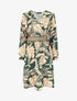 Robe courte évasée imprimé tropical - Vert - 6