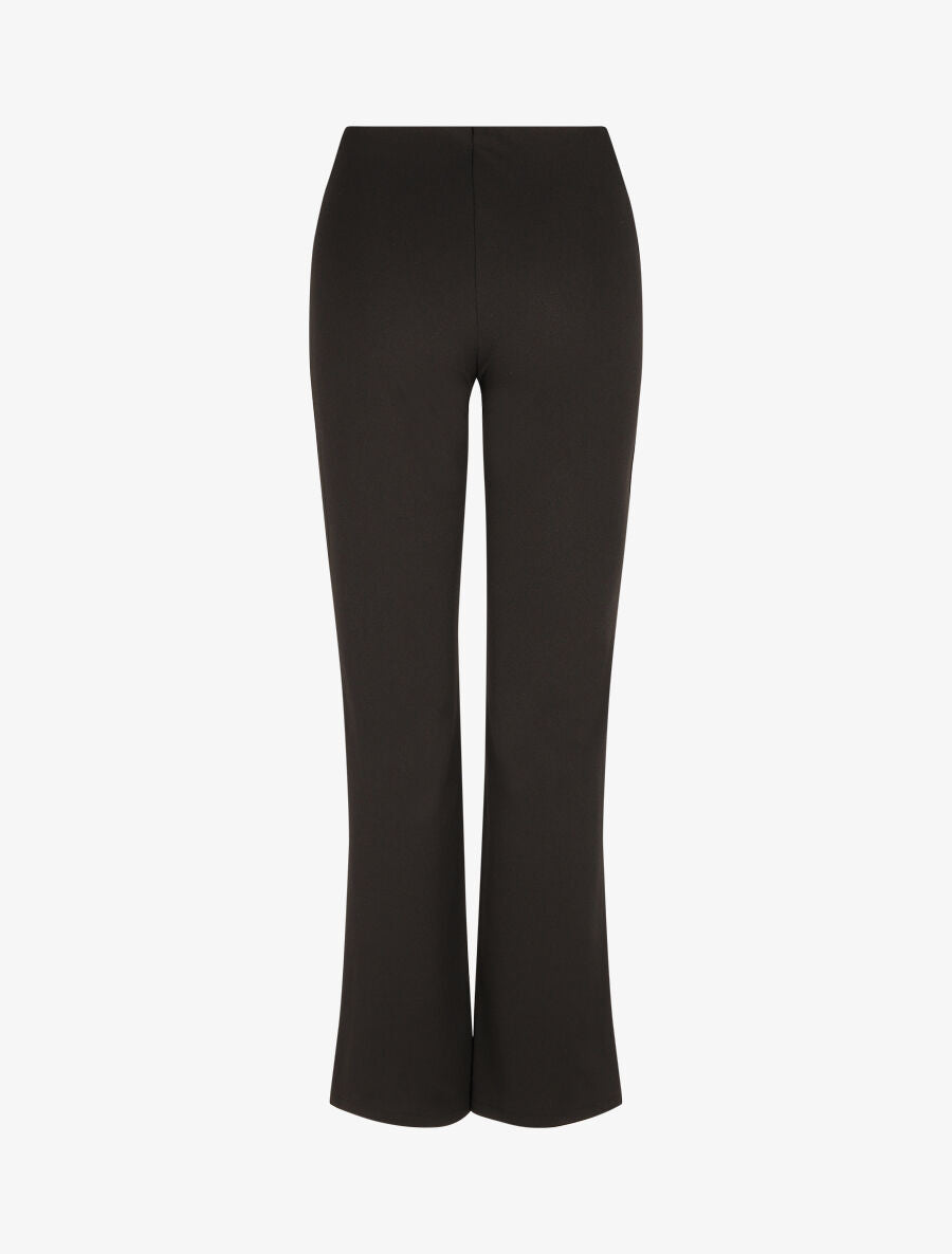 Pantalon droit taille haute à boutons - Noir - 2