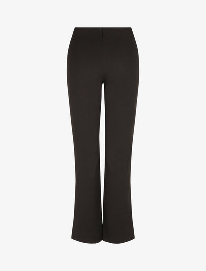 Pantalon droit taille haute à boutons - Noir - 2