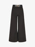 Pantalon ample taille haute uni - Noir - 1