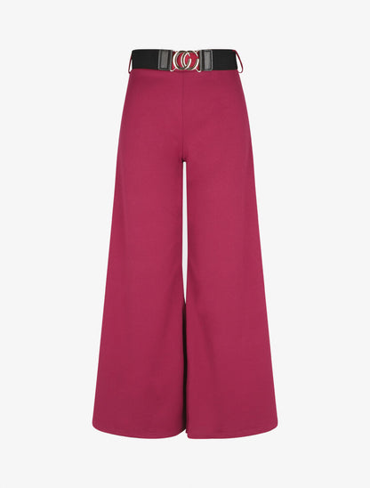 Pantalon ample taille haute uni - Violine - 4