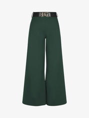 Pantalon ample taille haute uni - Vert sapin - 1
