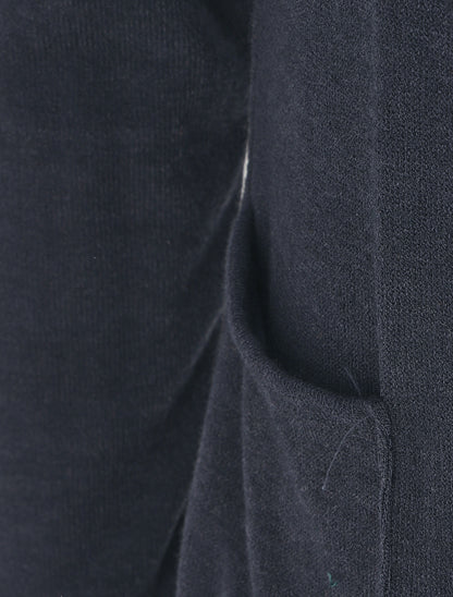 Gilet long en maille à capuche - Marine - 3