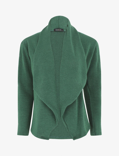 Gilet mi-long uni - Vert sapin - 1