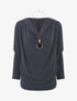 Pull droit basique col bénitier - Marine - 1