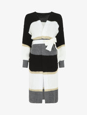 Gilet long à rayures - Noir/gris - 4