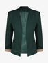 Blazer uni à revers imprimé alphabet - Vert sapin - 4