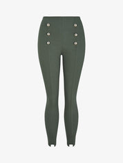 Pantalon à pont à bords fendus - Kaki - 1