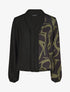 Blouse droite bi-colore et col V - Kaki - 6