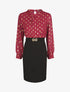 Robe droite bi-matière - Bordeaux - 6