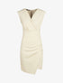 Robe fourreau uni et effet drapé - Beige - 1
