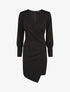 Robe droite unie effet drapé - Noir - 4