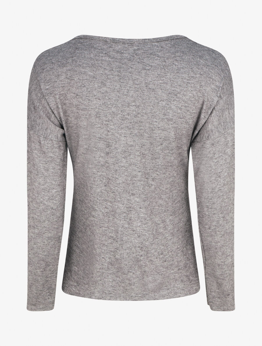 Pull droit motif coeur LIVE LOVE - Gris - 2