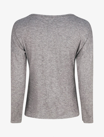 Pull droit motif coeur LIVE LOVE - Gris - 2