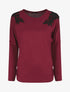 Pull droit empiècements crochet - Bordeaux - 6