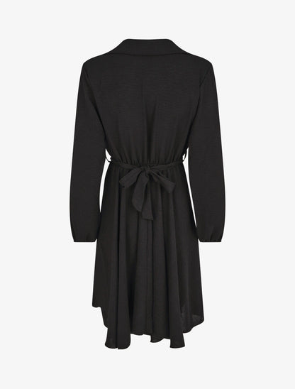 Robe chemise évasée unie - Noir - 2