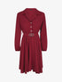 Robe chemise évasée unie - Bordeaux - 4