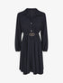 Robe chemise évasée unie - Marine - 1