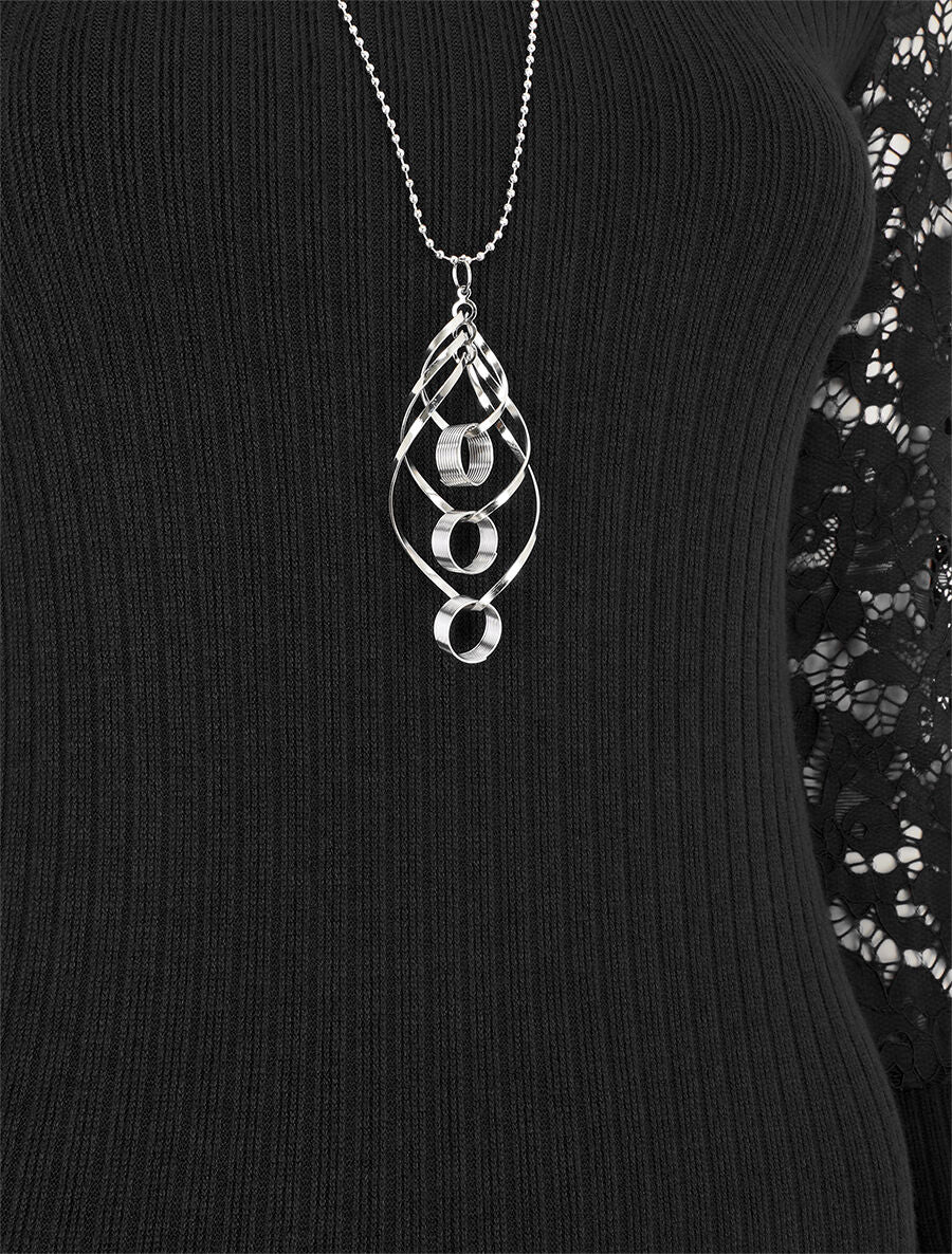 Robe pull à manches en dentelle - Noir - 3