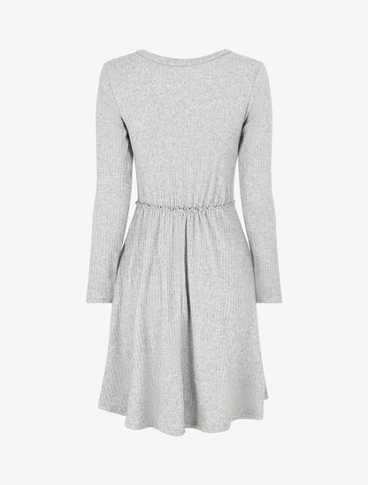 Robe pull longue unie - Gris clair - 2