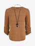 Pull ample à rayures irisées - Camel - 6