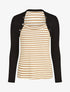 Pull rayé boléro en trompe l&