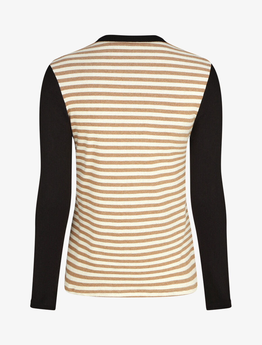 Pull rayé boléro en trompe l&