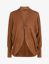 Gilet côtelé oversize à broche - Camel - 1
