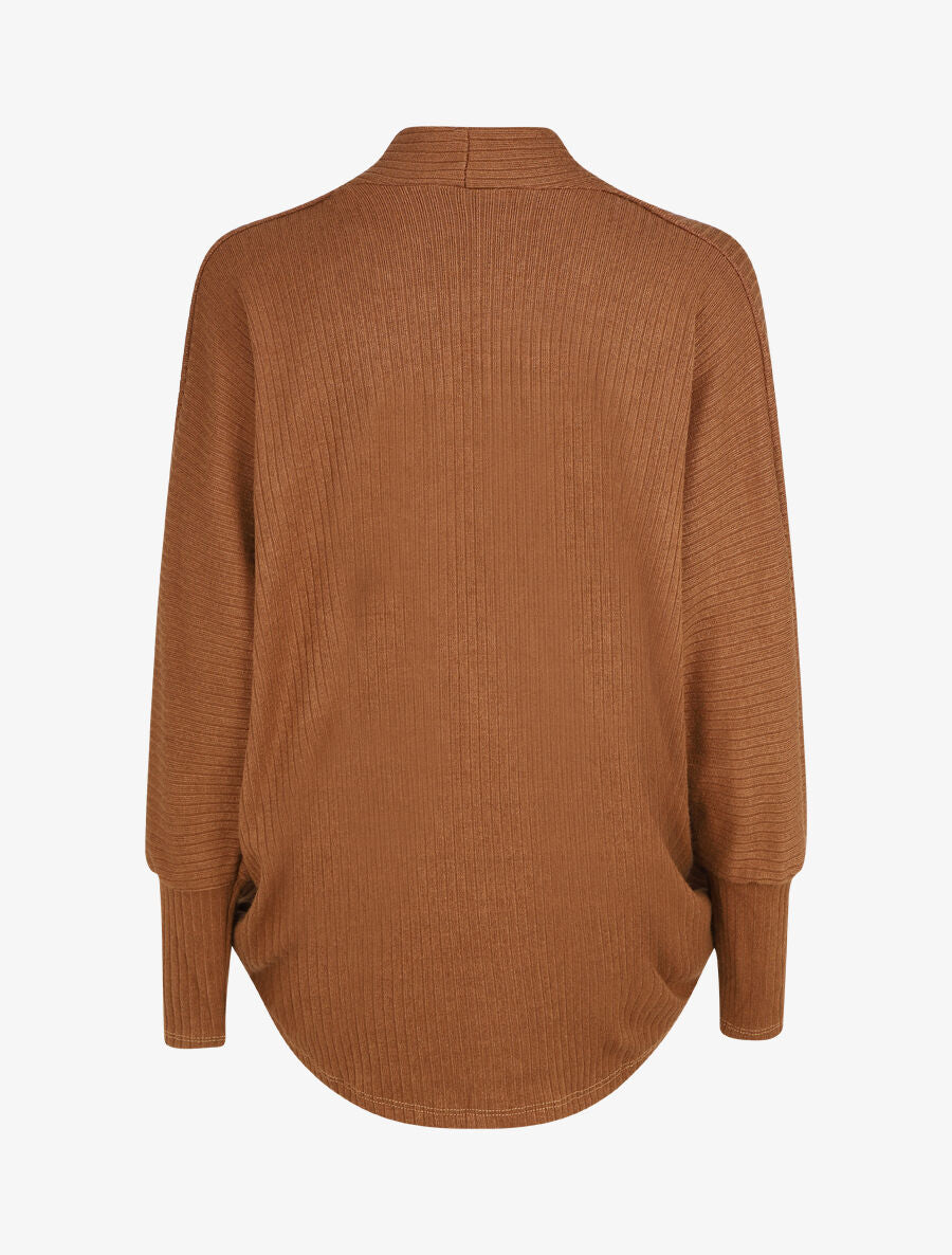 Gilet côtelé oversize à broche - Camel - 2