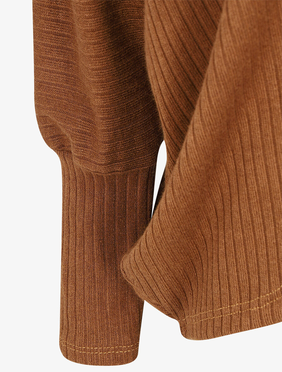 Gilet côtelé oversize à broche - Camel - 3