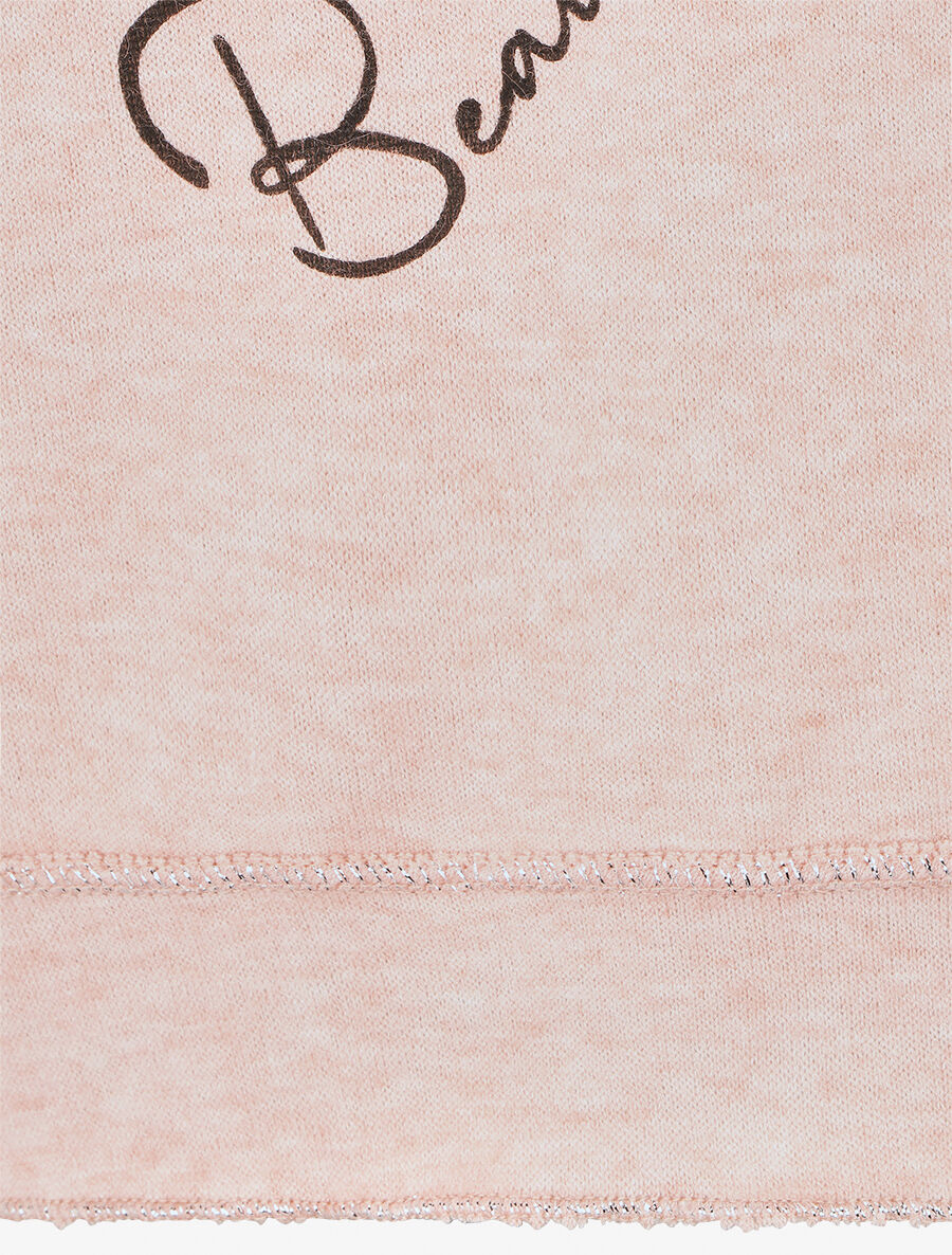Pull ample col V motif plumes - Rose - 3