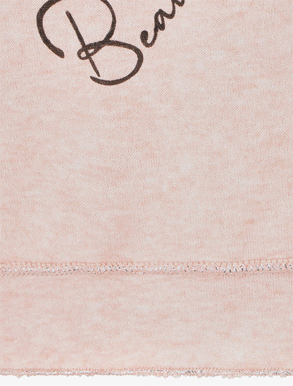 Pull ample col V motif plumes - Rose - 3