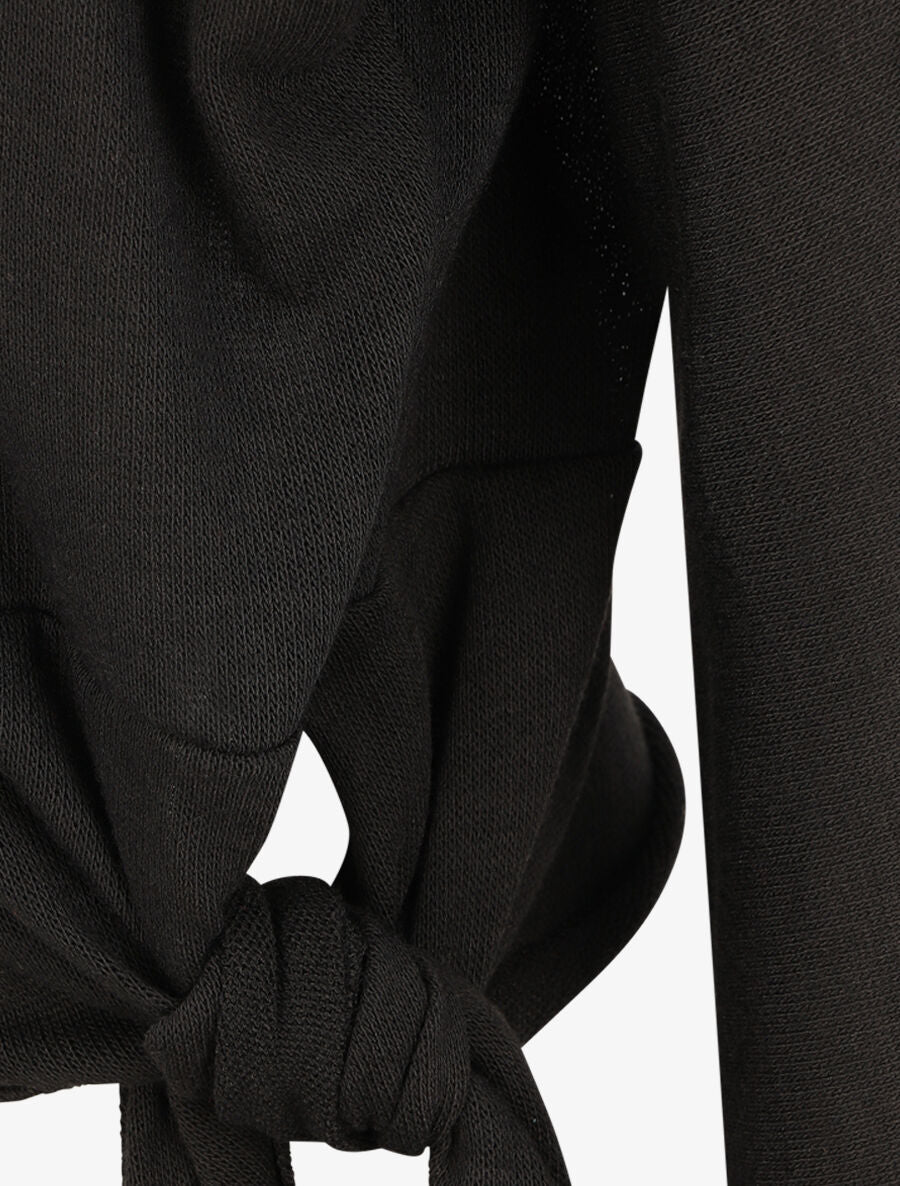 Pull droit uni à noeud - Noir - 3