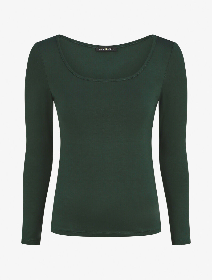 Top basique ajusté manches longues - Vert sapin - 4