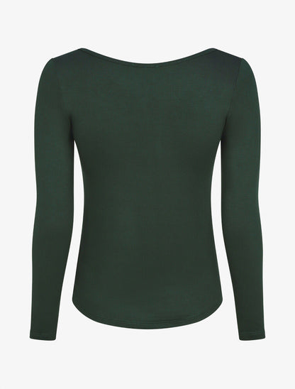 Top basique ajusté manches longues - Vert sapin - 2