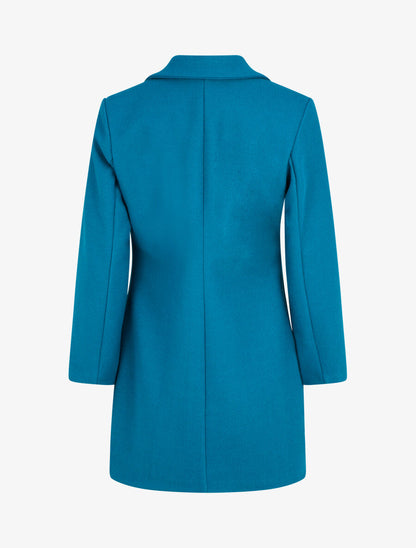 Manteau droit mi-long - Bleu canard - 2