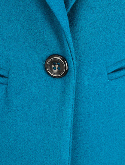 Manteau droit mi-long - Bleu canard - 3