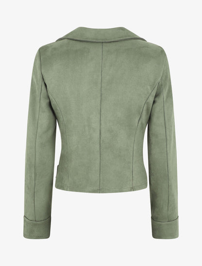 Veste en suédine style perfecto - Kaki - 2