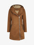 Manteau droit long à capuche - Marron - 4