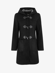 Duffle coat long coupe droite - Noir - 4